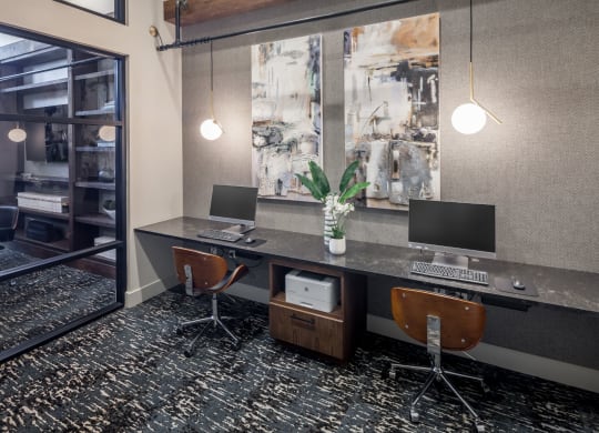 Business Center With Computers at Berkshire Pullman, Frisco, Texas